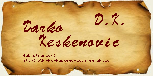Darko Keskenović vizit kartica